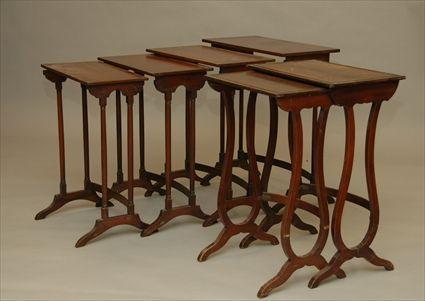 Appraisal: Group of Four Nesting Tables together with a Group of