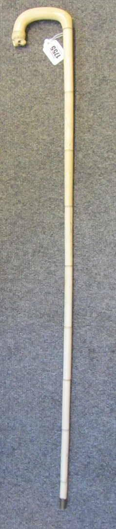 Appraisal: An ivory walking stick early th century of sectional form