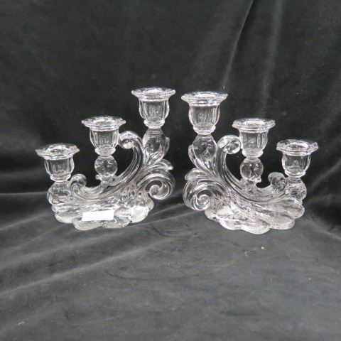 Appraisal: Pair of Cambridge Rosepoint Candelabra light tall one has chip