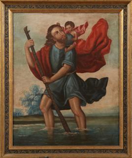 Appraisal: Continental School Joseph Crossing a River with the Infant Jesus