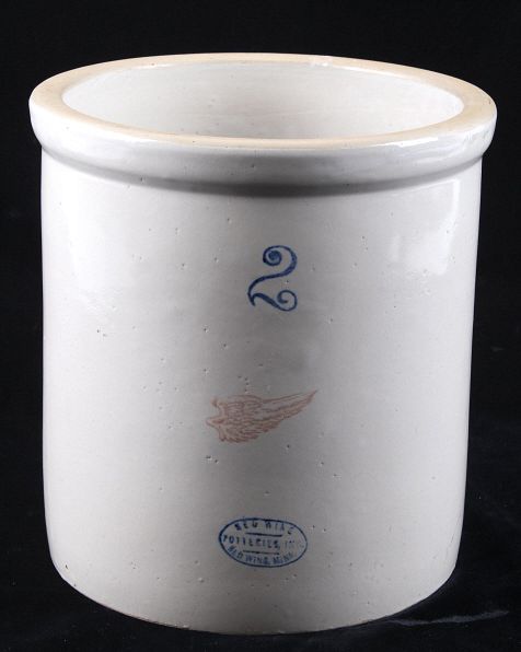 Appraisal: Early 's Red Wing Gallon Pottery Crock Included in this