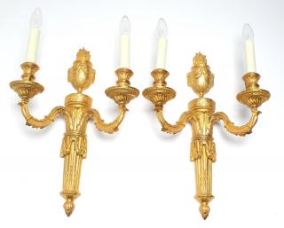 Appraisal: Neoclassical Sconces Gilt Bronze Pair French Empire or Neoclassical style