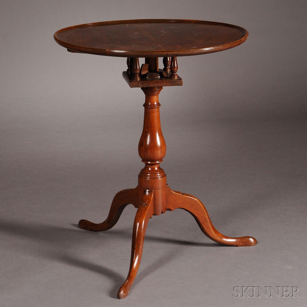 Appraisal: Walnut Tilt-top Candlestand Pennsylvania last half th century the circular