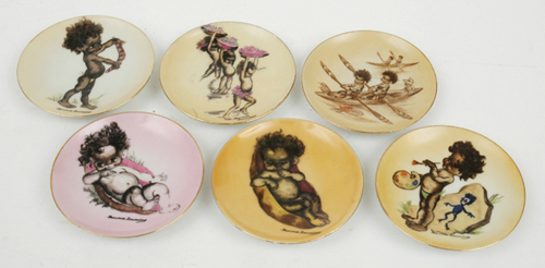 Appraisal: BROWNIE DOWNING New South Wales circa Six porcelain dishes each