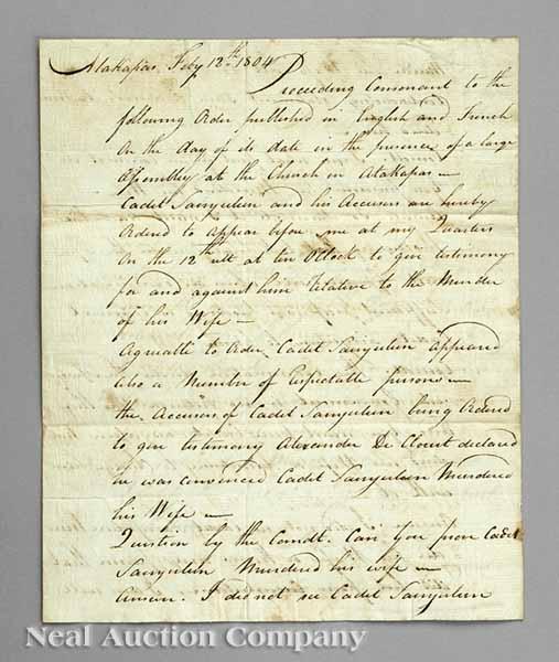 Appraisal: An Autograph Letter Signed by Henry Hopkins to Governor W