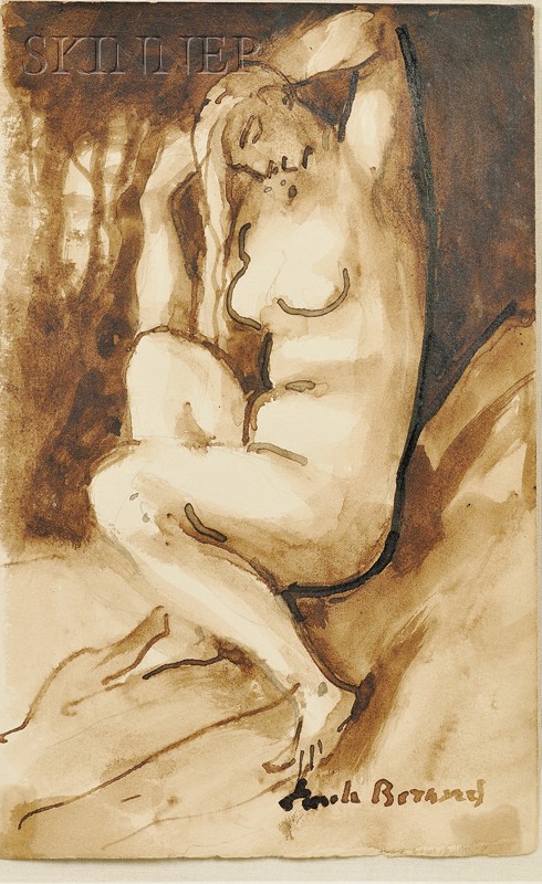 Appraisal: Emile Bernard French - Portrait of a Seated Nude Signed