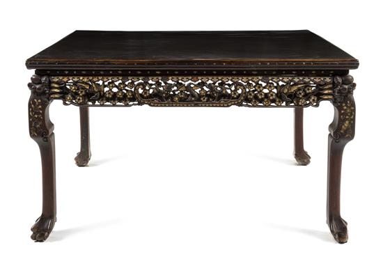 Appraisal: Sale Lot A Chinese Export Mother-of-Pearl Inlaid Hardwood Table th