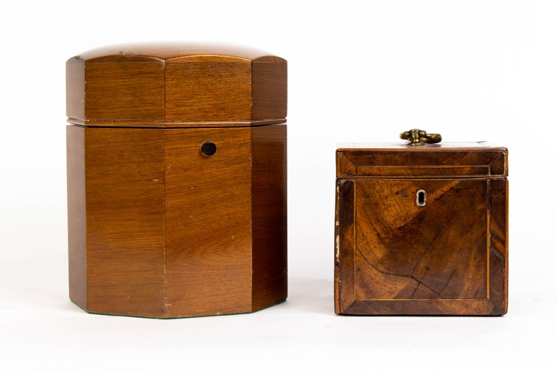 Appraisal: Lot of A George III tea caddy and a mahogany