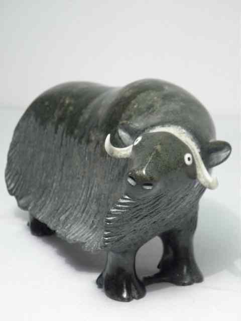 Appraisal: Nuveeya Ipellie carved stone Inuit sculpture of a Musk Ox