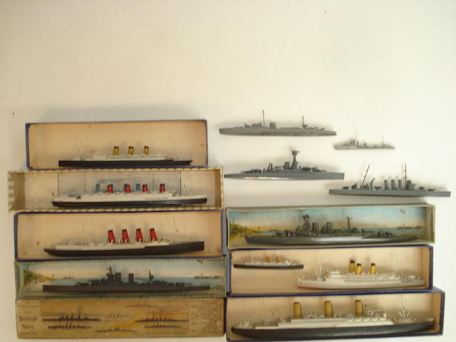 Appraisal: Bassett-Lowke and other waterline ship models Boxed SS Repulse SS