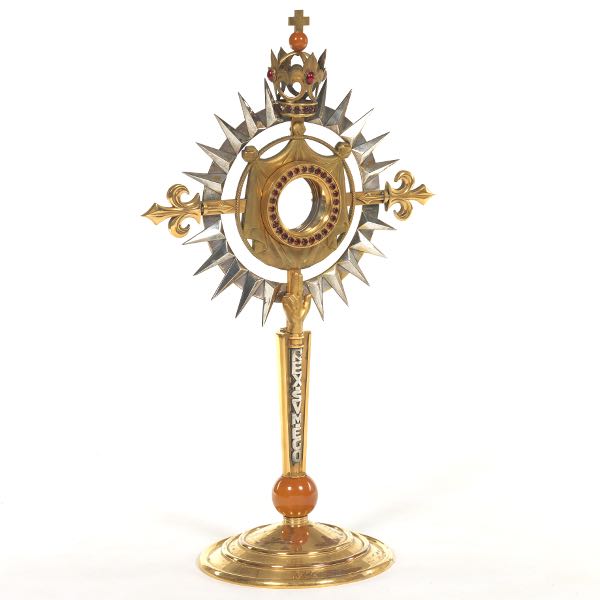 Appraisal: GILT MONSTRANCE CA wide x tall Heavy deposit of gold