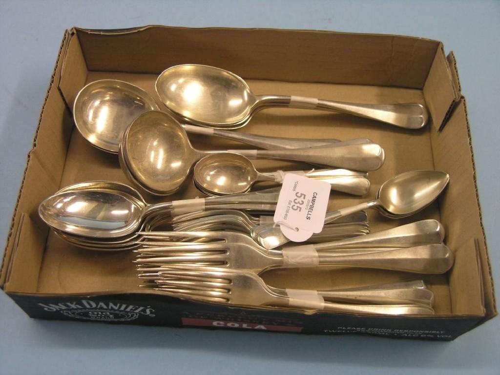 Appraisal: A suite of silver cutlery thirty-nine pieces six tableforks six