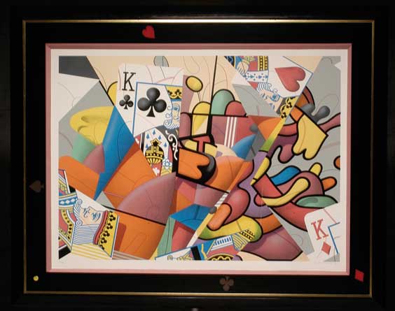 Appraisal: TWO MODERN ART WORKS Large limited edition serigraph by Yankel