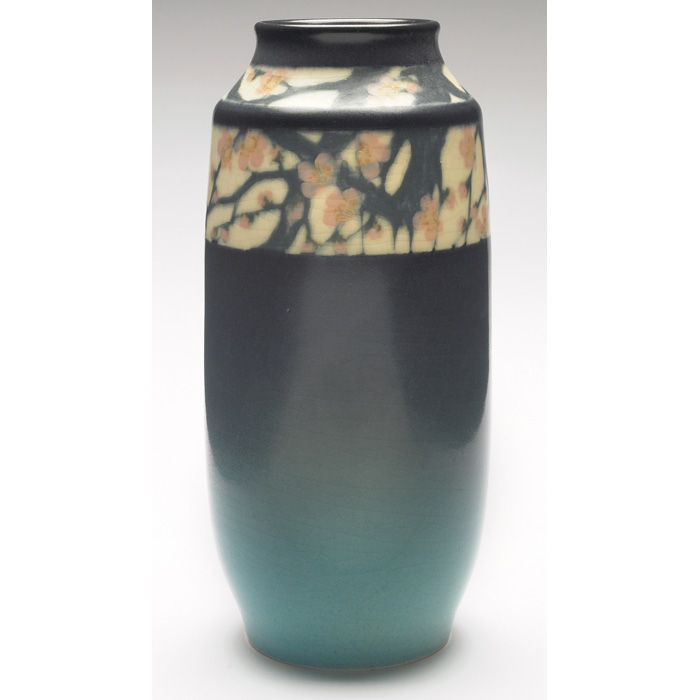 Appraisal: Rookwood vase shouldered shape with a cylindrical body and tapered