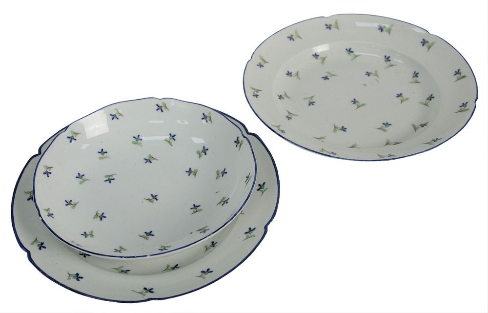 Appraisal: Paris Porcelain Sixty-Nine piece Dinnerware Set in Fleurs Barbeaux pattern