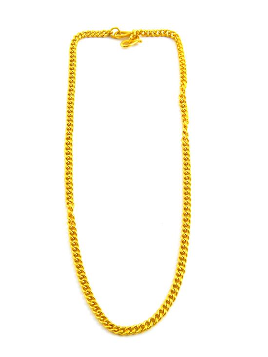 Appraisal: JEWELRY Curb link chain necklace tested K yellow gold double