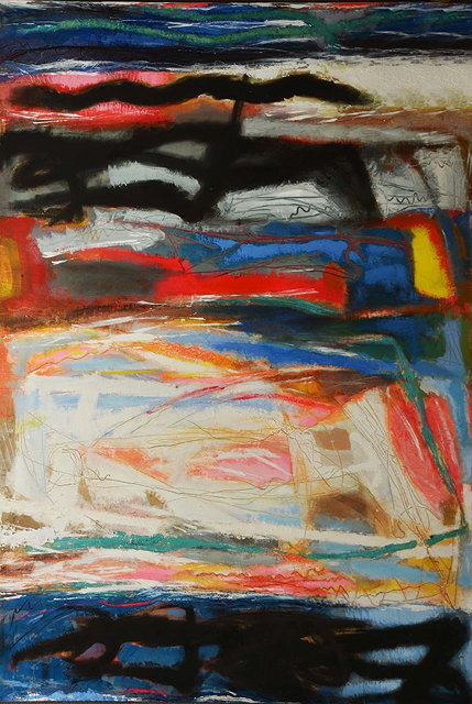 Appraisal: Enzo Esposito Italian b Untitled abstract signed verso oils on