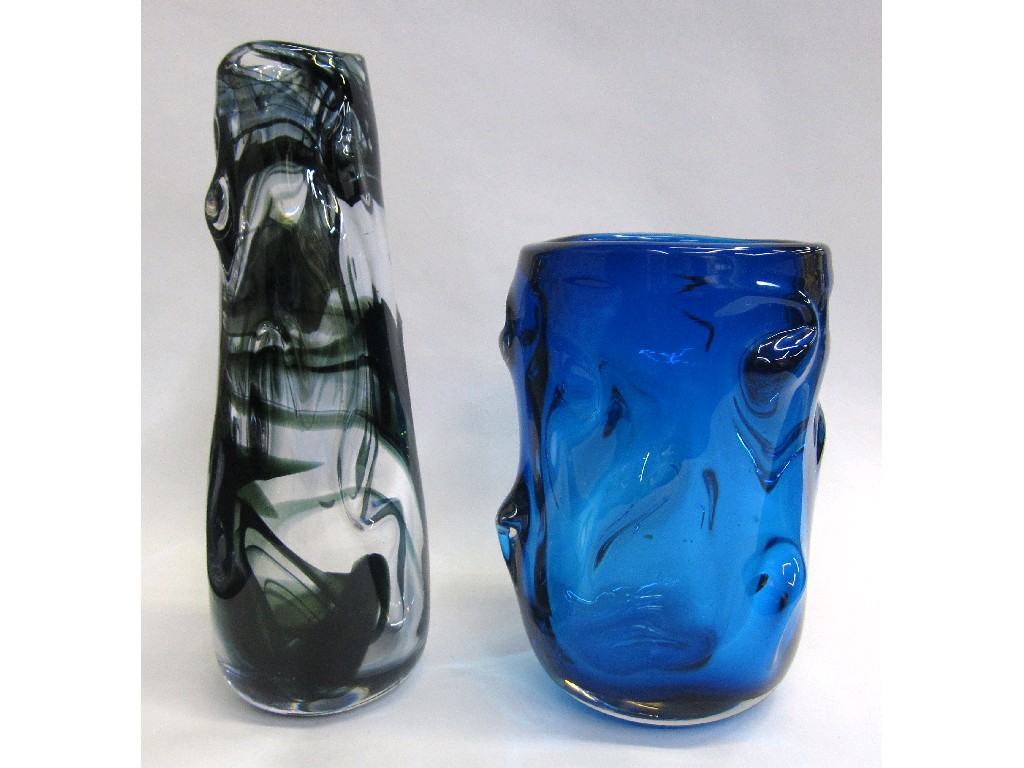 Appraisal: Two Whitefriars glass vases both of knobbly form