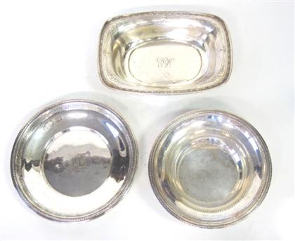 Appraisal: Three sterling silver serving bowl s Gorham and other makers