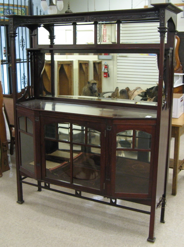 Appraisal: ART NOUVEAU MAHOGANY CHINA CABINET English early th century having