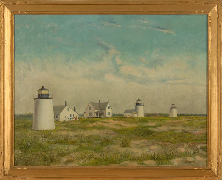 Appraisal: E G LEWISAmerican Circa The Three Sisters - Nauset Beach