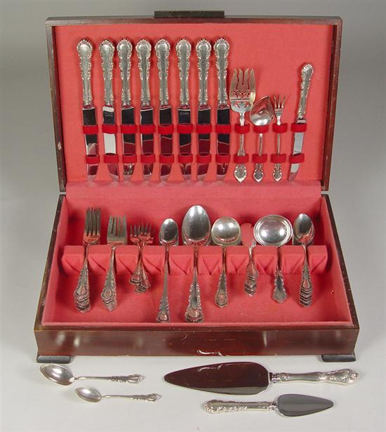 Appraisal: Reed Barton Georgian Rose Sterling Flatware Service for eight including