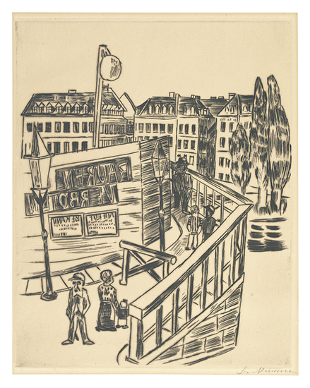 Appraisal: MAX BECKMANN Holzbrucke Drypoint on cream wove paper x mm