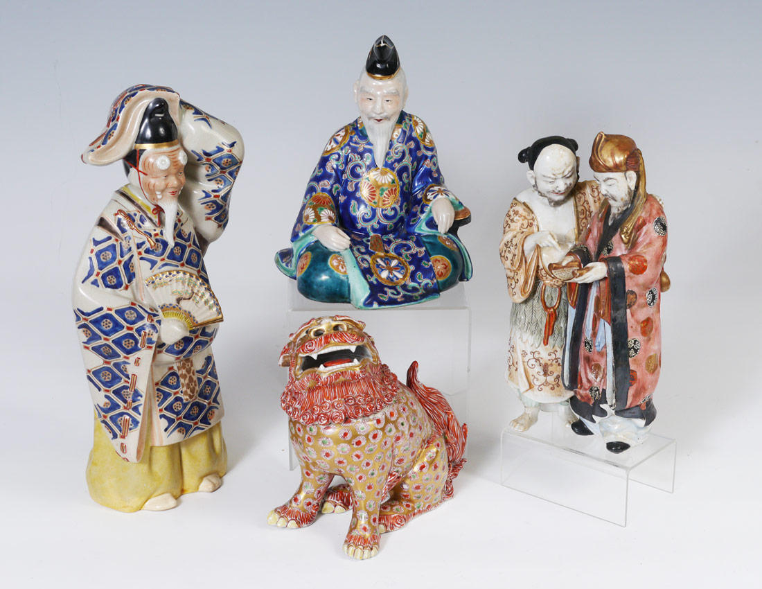 Appraisal: PIECE LOT ORIENTAL FIGURAL PORCELAINS To include Foo Dog with