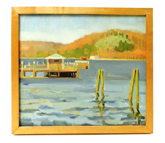 Appraisal: Chris Dixon th C Connecticut oil on canvas depicting view