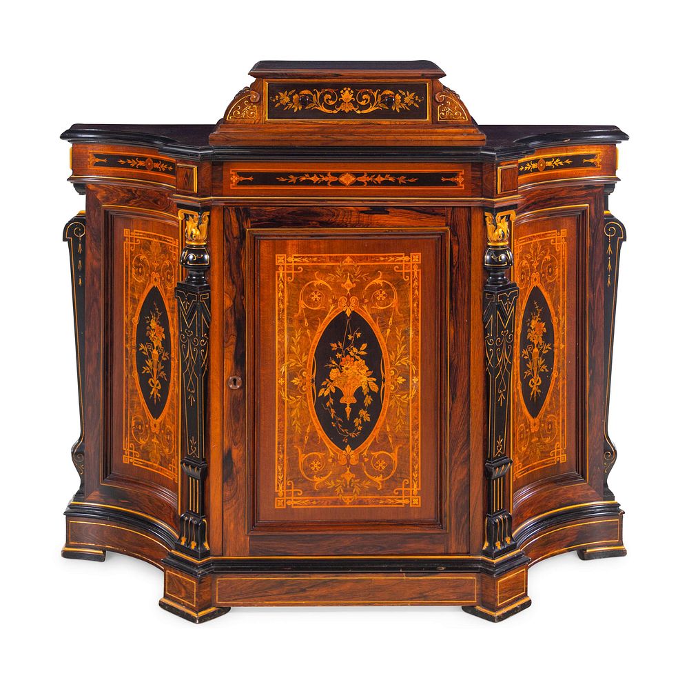 Appraisal: A Victorian Parcel Gilt Ebonized and Inlaid Rosewood Parlor Cabinet