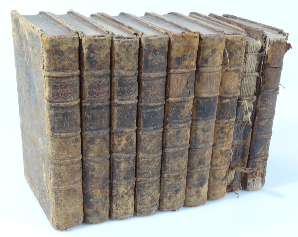 Appraisal: Addison Joseph Spectator - seven volumes of eight lacks Vol