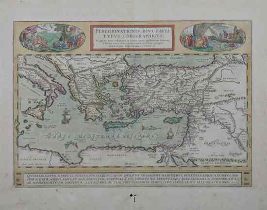 Appraisal: ORTELIUS PEREGRINATIONIS DIVI PAULI TYPUS COROGRAPHICUS Circa - Double-page engraved