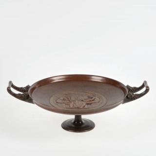 Appraisal: Large Barbedienne bronze tazza after F Levillain th c central