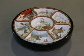 Appraisal: A Japanese porcelain condiment service on a rotating stand