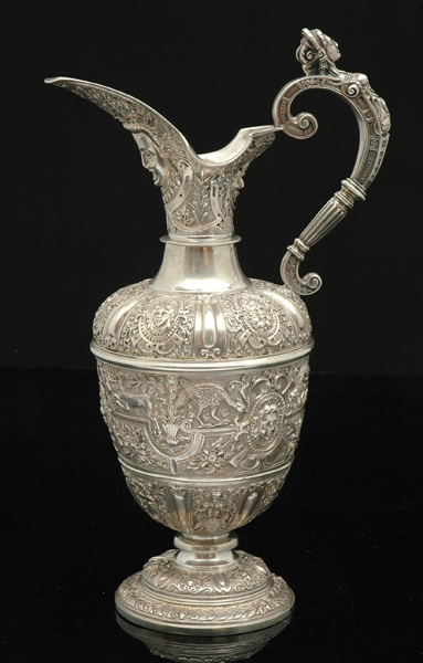 Appraisal: A FINE VICTORIAN STERLING SILVER EWER Makers mark C Co