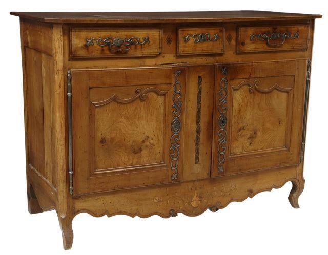 Appraisal: French Provincial Louis XV style fruitwood sideboard th c shaped