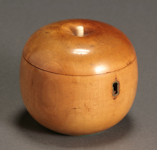 Appraisal: George III Fruitwood 'Apple' Tea Caddy Circa Of typical form