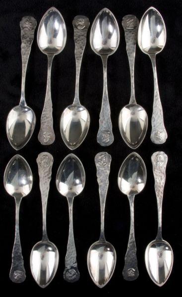 Appraisal: Duhme Co Medallion Sterling Spoons spoons in the Medallion pattern