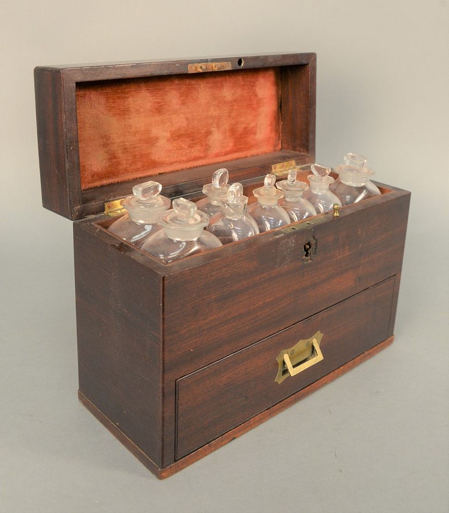 Appraisal: Medical Apothecary Box mahogany having lift top opening to fitted