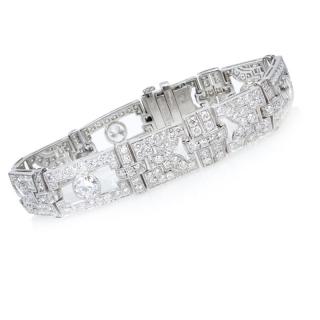 Appraisal: Art Deco style Approx Carat Round Brilliant Cut Diamond and