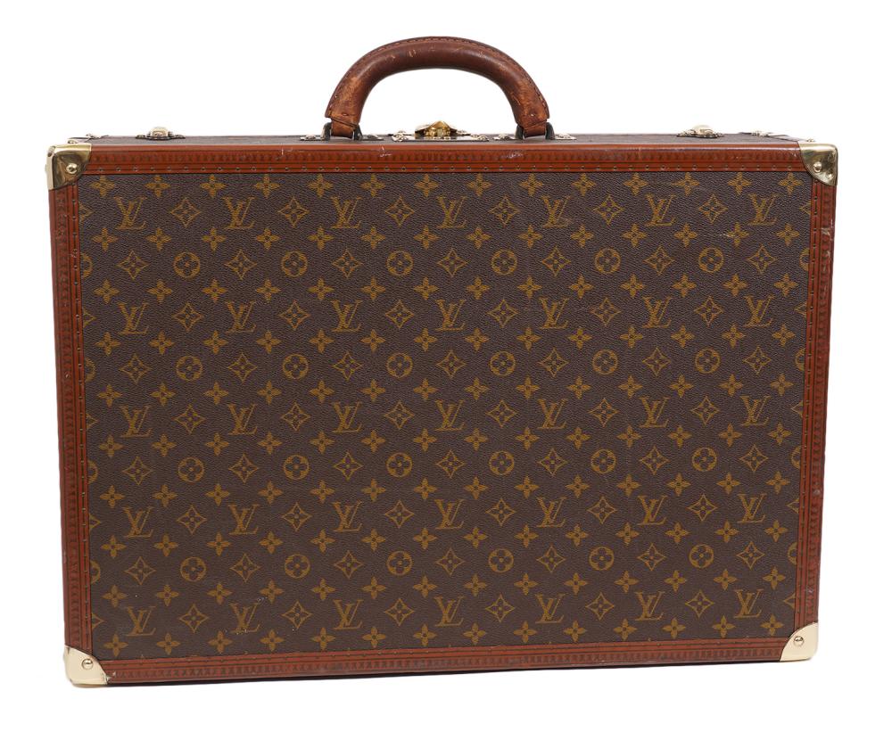 Appraisal: LOUIS VUITTON HARD SUITCASE Louis Vuitton hard suitcase in monogrammed