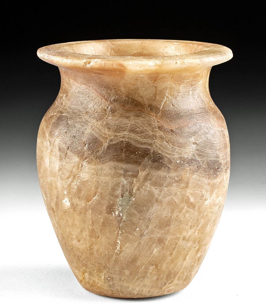 Appraisal: Fine Egyptian Late Period Alabaster Jar Originally Listed At Ancient