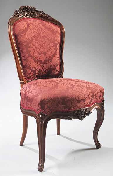 Appraisal: An American Rococo Rosewood Side Chair mid- th c with