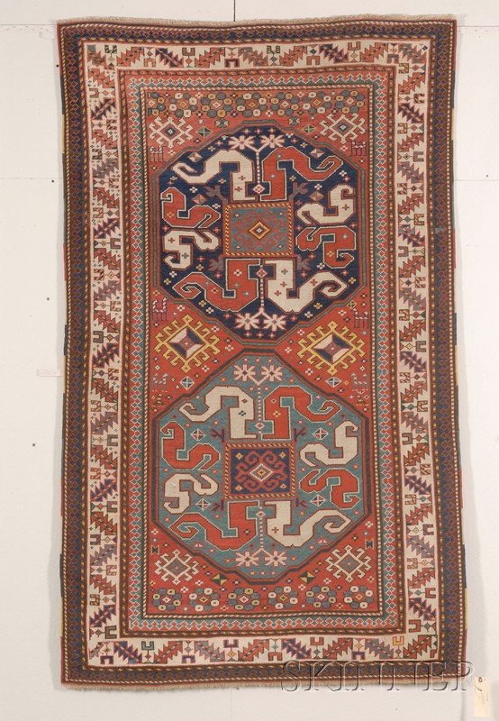 Appraisal: Cloudband Kazak Rug Southwest Caucasus last quarter th century outer