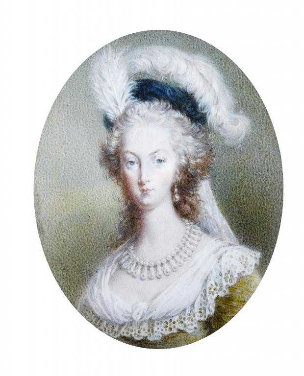 Appraisal: FRENCH SCHOOL LATE TH CENTURY QUEEN MARIE ANTOINETTE in a