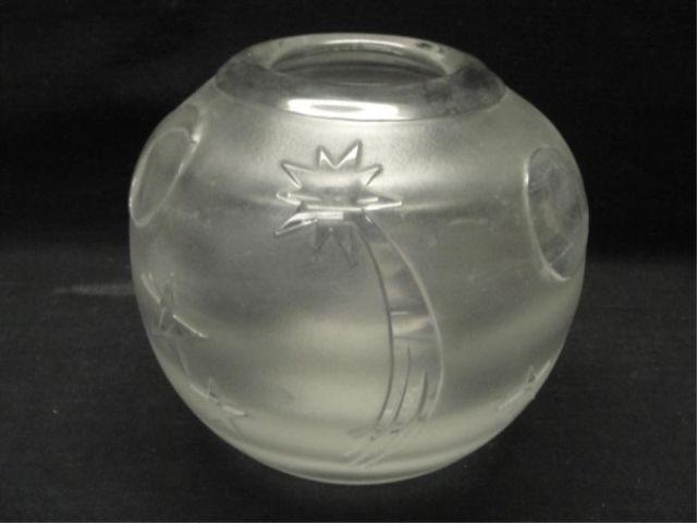 Appraisal: KOSTA BODA Crystal Ball Vase Signed Dated Midcentury with moon