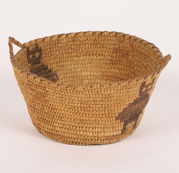 Appraisal: Native American Pima Papago woven basket with animal effigies and