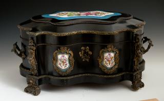 Appraisal: Large Napoleon III Ebonized Jewelry Casket third quarter th century