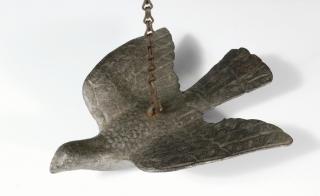 Appraisal: IRON GATE WEIGHT th c Cast Iron Grey Painted Dove