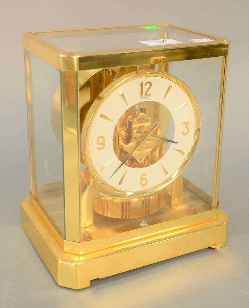 Appraisal: Jaeger - LeCoultre Atmos clock with brass case Ht in